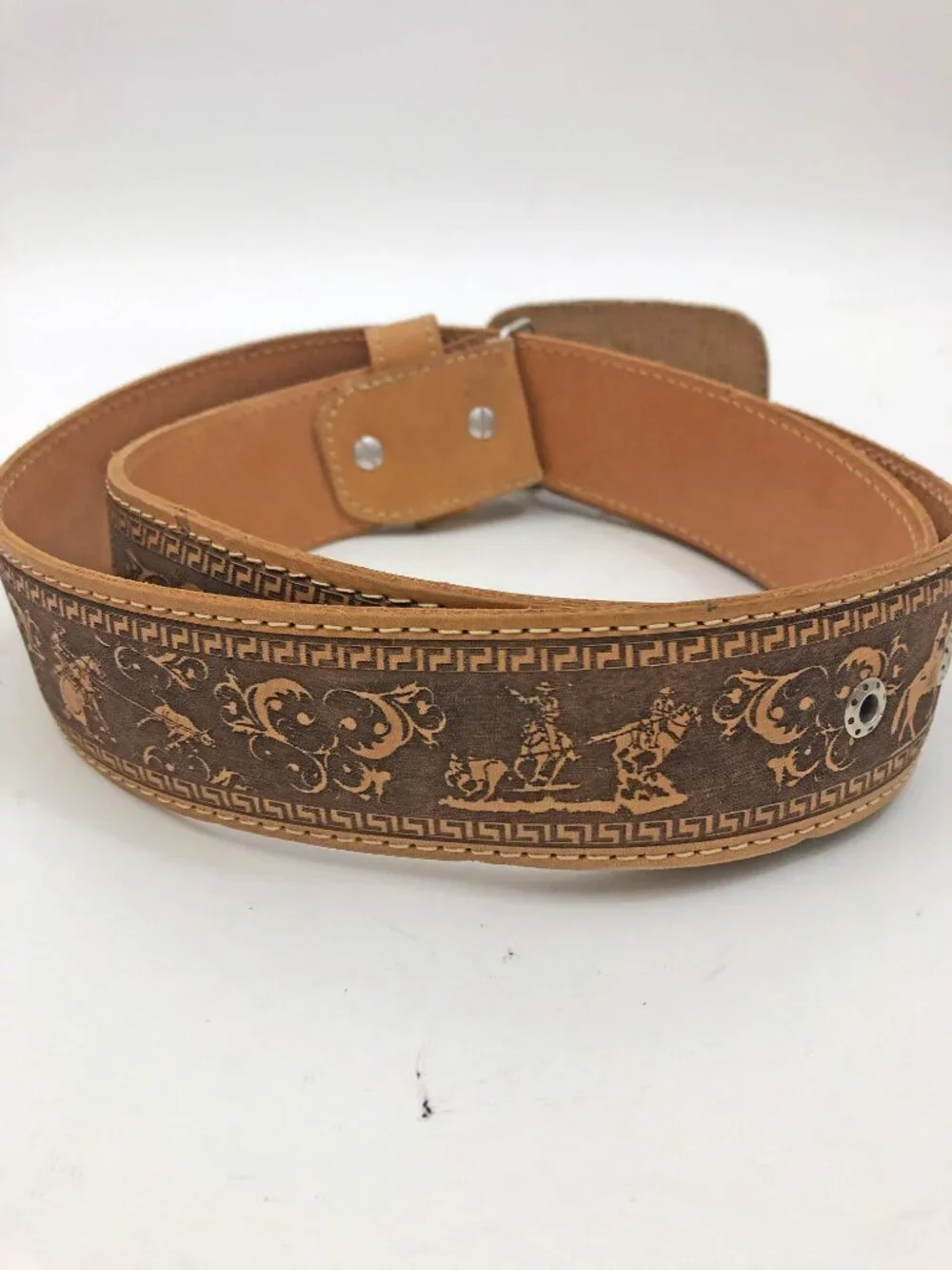 Innovation Western Belt Leather w/Cowboy Scenes On The Belt & Buckle